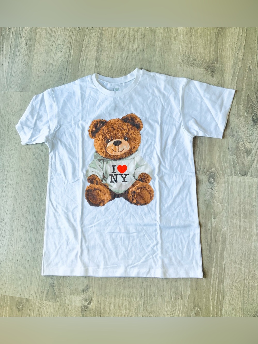 I ♥ NY White Teddy Bear Tee- Short Sleeves Medium